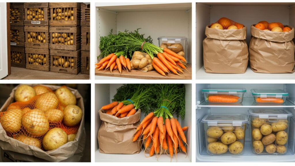 Best ways to store root vegetables like potatoes and carrots