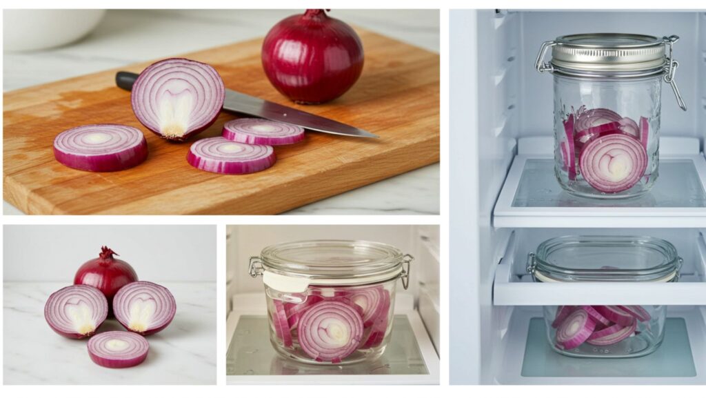 How to store cut red onion  in the fridge