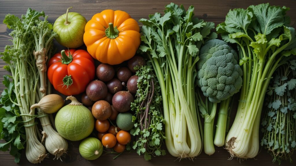 The carbon footprint of different vegetables