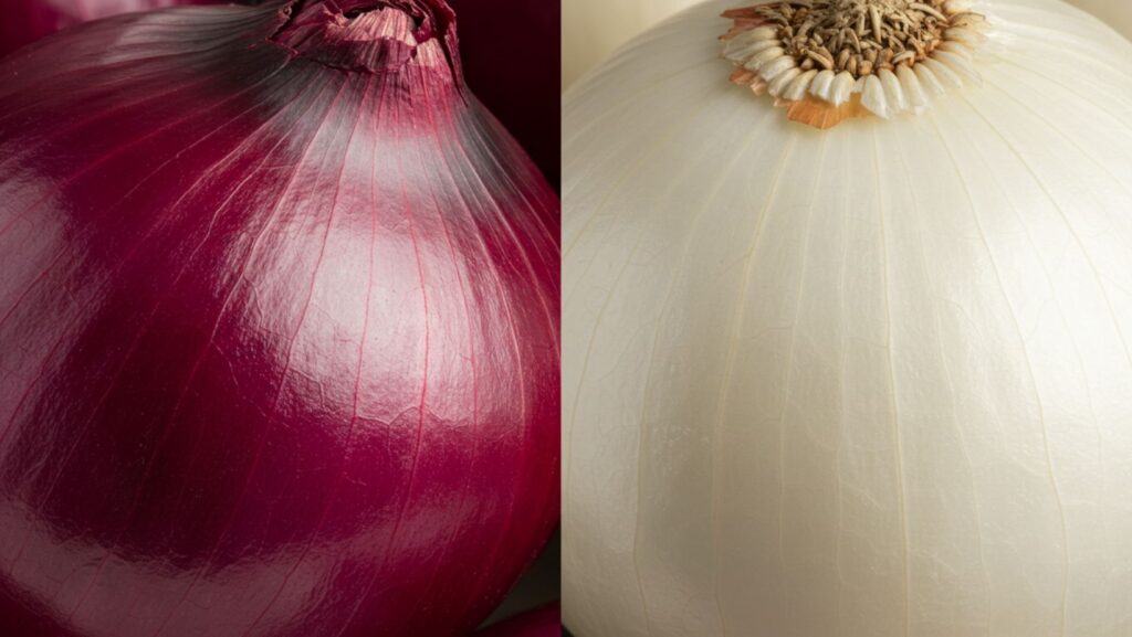 The difference between red onions and white onions