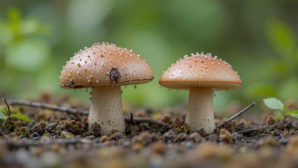 Button mushroom and shiitake