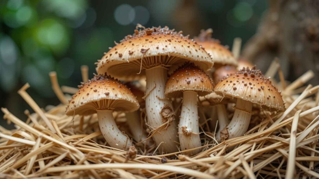 Can shiitake mushrooms grow on straw