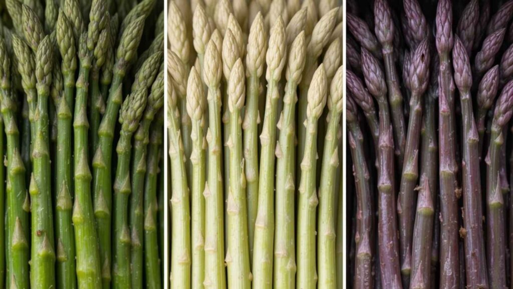 Difference between green, white, and purple asparagus