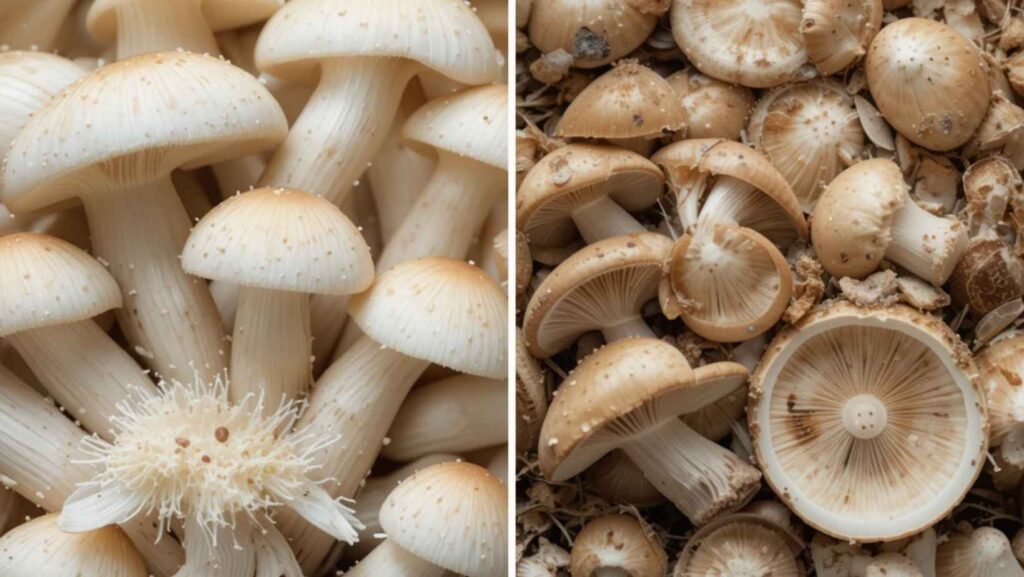 Difference between white mushrooms and shiitake