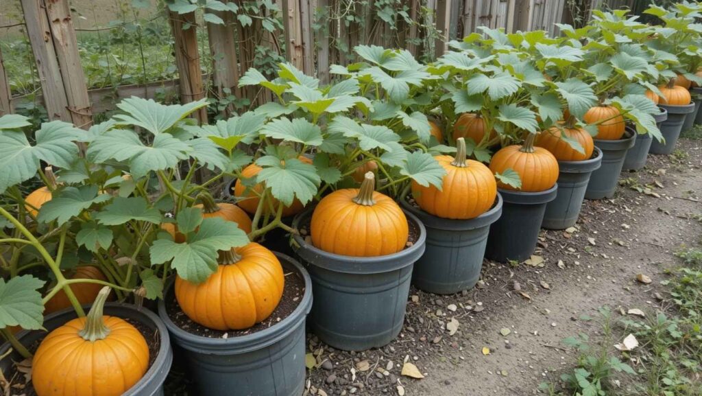Growing pumpkins in containers