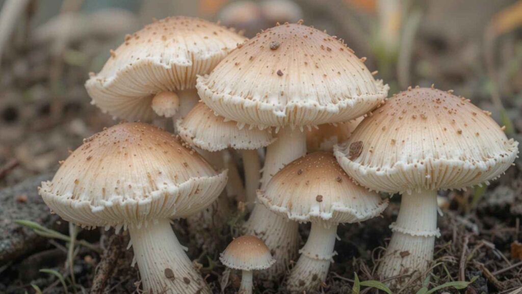 How do button mushrooms grow